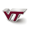 Sterling Silver Virginia Tech GT Enameled Bead