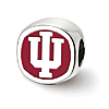 Sterling Silver Indiana University Cushion Logo Bead