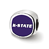 Sterling Silver Kansas State University Cushion Bead