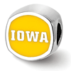 Sterling Silver University of Iowa Cushion Bead