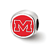 Sterling Silver University of Mississippi Double-sided Bead
