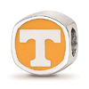 Sterling Silver University of Tennessee Two-Sided Orange Enamel Bead