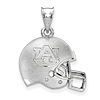 Sterling Silver 3/4in Auburn University Football Helmet Pendant