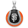 Sterling Silver San Francisco Giants Enameled Baseball Pendant 3/4in