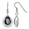 Sterling Silver San Diego Padres Baseball Enameled Dangle Earrings