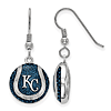 Sterling Silver Kansas City Royals Baseball Enameled Dangle Earrings