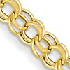 14kt Yellow Gold 7 1/4in Double Link Charm Bracelet 5mm