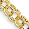 14k Yellow Gold 7in Hollow Double Link Charm Bracelet 5.5mm