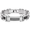 Stainless Steel 8 1/2in Bracelet with Carbon Fiber and Cable Links