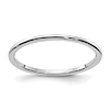 14k White Gold Classic Stackable Ring with Polished Finish 1.2mm