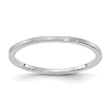 14k White Gold Stackable Flat Ring with Satin Finish 1.2mm