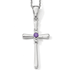 Sterling Silver Survivor White Purple Swarovski Topaz Cross Necklace