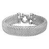 Sterling Silver Wide Mesh Snake Texture Bracelet 8in