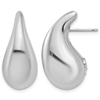 Sterling Silver Pufffed Teardrop Earrings 1in