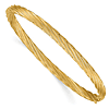 14kt Yellow Gold 7in Textured Hinged Bangle Bracelet 4.5mm Wide