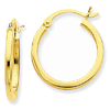 14kt Yellow Gold Square Tube Hoop Earrings 2mm