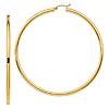 14k Yellow Gold 3in Round Hoop Earrings 3mm