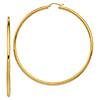 14k Yellow Gold 3in Lightweight Round Hoop Earrings 3mm
