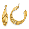 14k Yellow Gold Hoop Earring Jackets With Four Strands