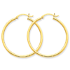 14kt Yellow Gold 1 3/8in Round Tube Hoop Earrings 2mm