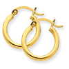 14kt Yellow Gold 9/16in Lightweight Classic Men's Hoop Earrings