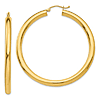 14k Yellow Gold 2in Lightweight Hoop Earrings 4mm