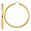 14k Yellow Gold 2.5in Lightweight Hoop Earrings 4mm