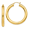 14k Yellow Gold 1.5in Lightweight Hoop Earrings 5mm
