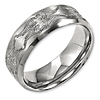 Titanium Beveled Edge 8mm Swirl Design Wedding Band