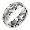 Titanium Claddagh Wedding Band 8mm with Beveled Edges