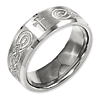Titanium Beveled Edge 8mm Cross Design Wedding Band