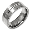 Titanium 8mm Brushed Wedding Band with Grooved Center