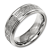 Titanium Ridged Edge 8mm Weave Design Wedding Band