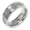 Titanium Ridged Edge 8mm Claddagh Design Wedding Band