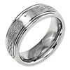 Titanium 8mm Ridged Edge Cross Design Wedding Band