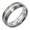 Titanium 7mm Sterling Silver Inlay Brushed Wedding Band