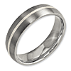 Titanium Ring with Sterling Silver Inlay Satin Finish 6mm