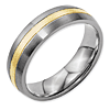 Titanium 14k Gold Inlay Wedding Band 6mm