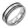 Titanium 8mm Band with Black Accents