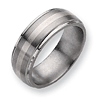 Titanium 8mm Sterling Silver Inlay Wedding Band