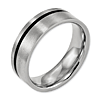 Titanium 7mm Wedding Band with Black Rubber Accent