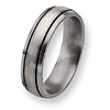 Titanium Ring with Black Stripes and Sterling Silver Inlay 6mm