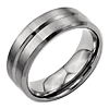 Titanium 8mm Grooved Wedding Band with Beveled Edges
