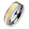 Titanium 6mm Wedding Band with 14kt Gold Inlay