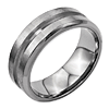 Titanium 8mm Wedding Band with Polished Deep Groove Center
