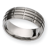 Titanium Ring 8mm with Cut Rectangle Pattern