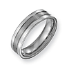 Titanium 6mm Flat Grooved Wedding Band with Satin Center