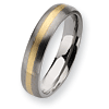 Titanium 5mm Brushed Wedding Band with 14kt Gold Inlay