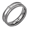 Titanium Wedding Band with Brushed Grooves 6mm
