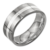 Titanium Sterling Silver Inlay 8mm Wedding Band